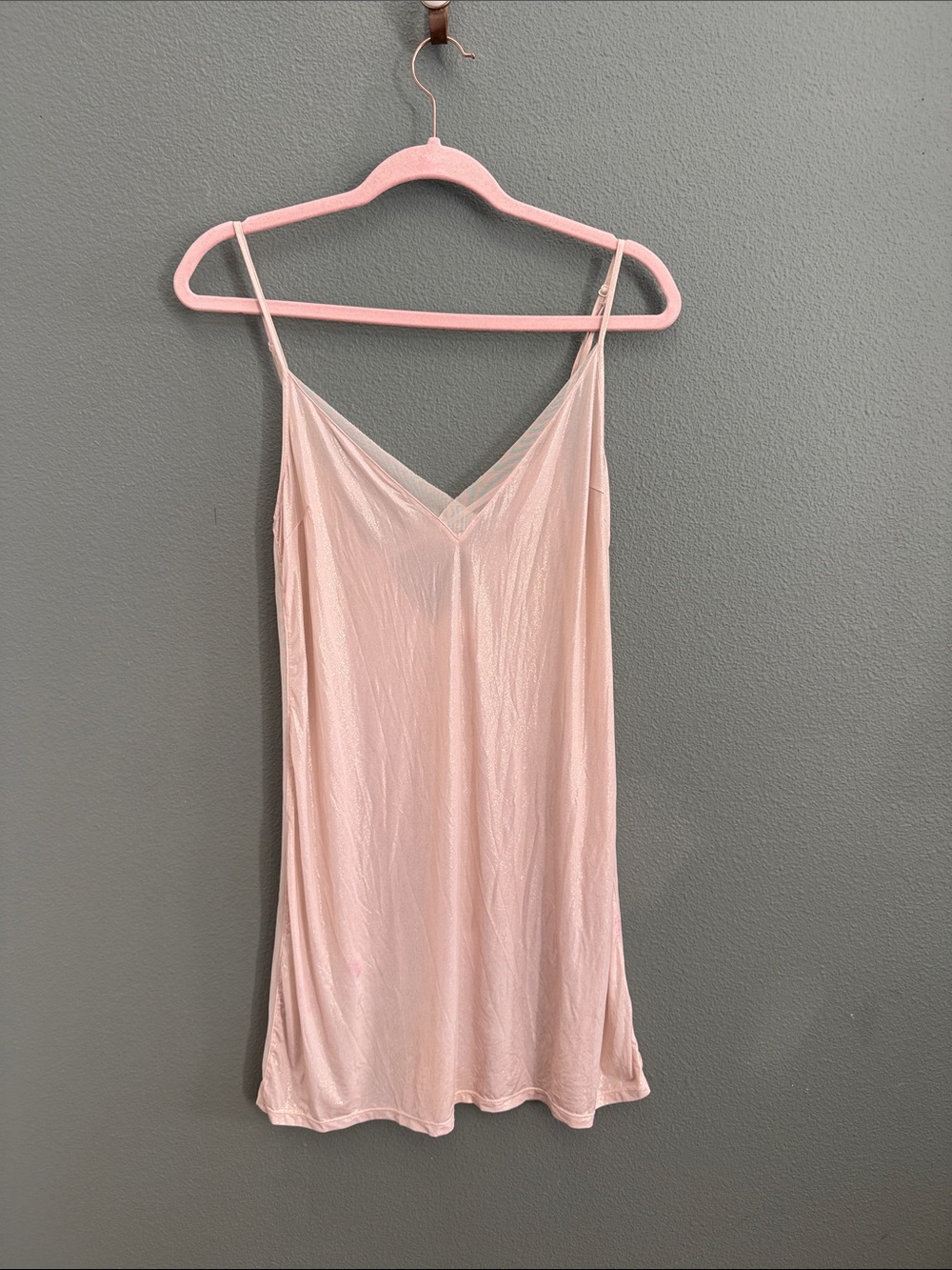 Victoria Secret Slip Nightgown Sz Small Pink Shimmer